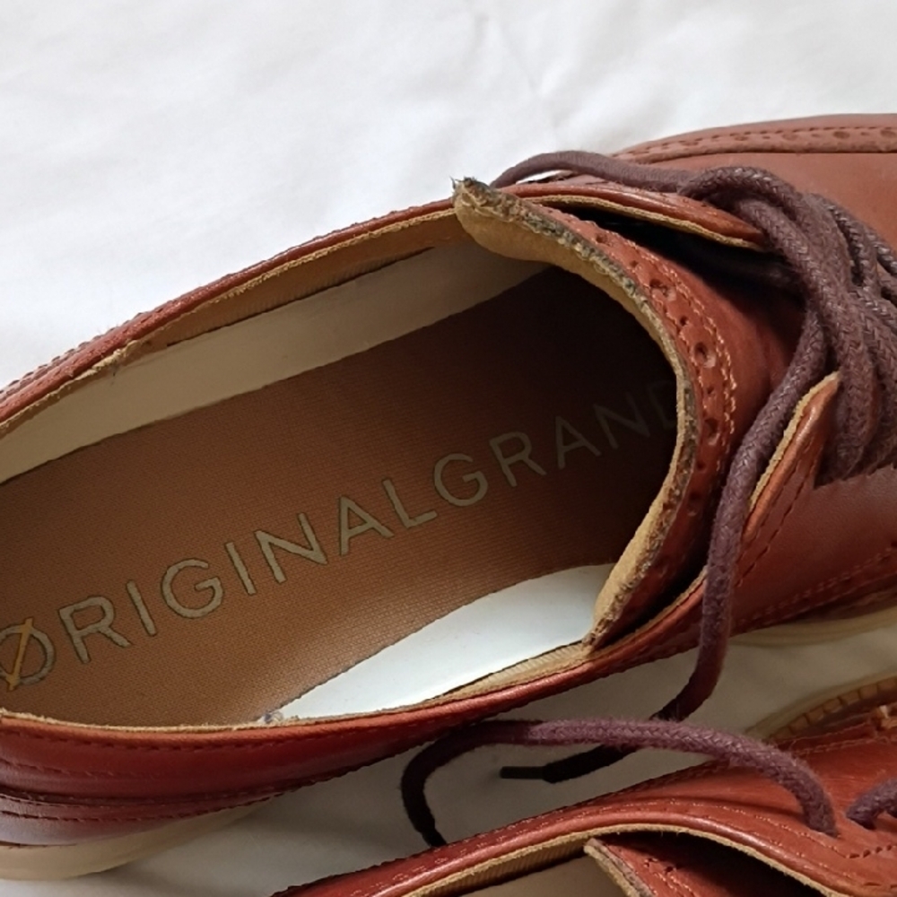 Cole Haan Men's Tan Leather Oxfords - Picture 2 of 6